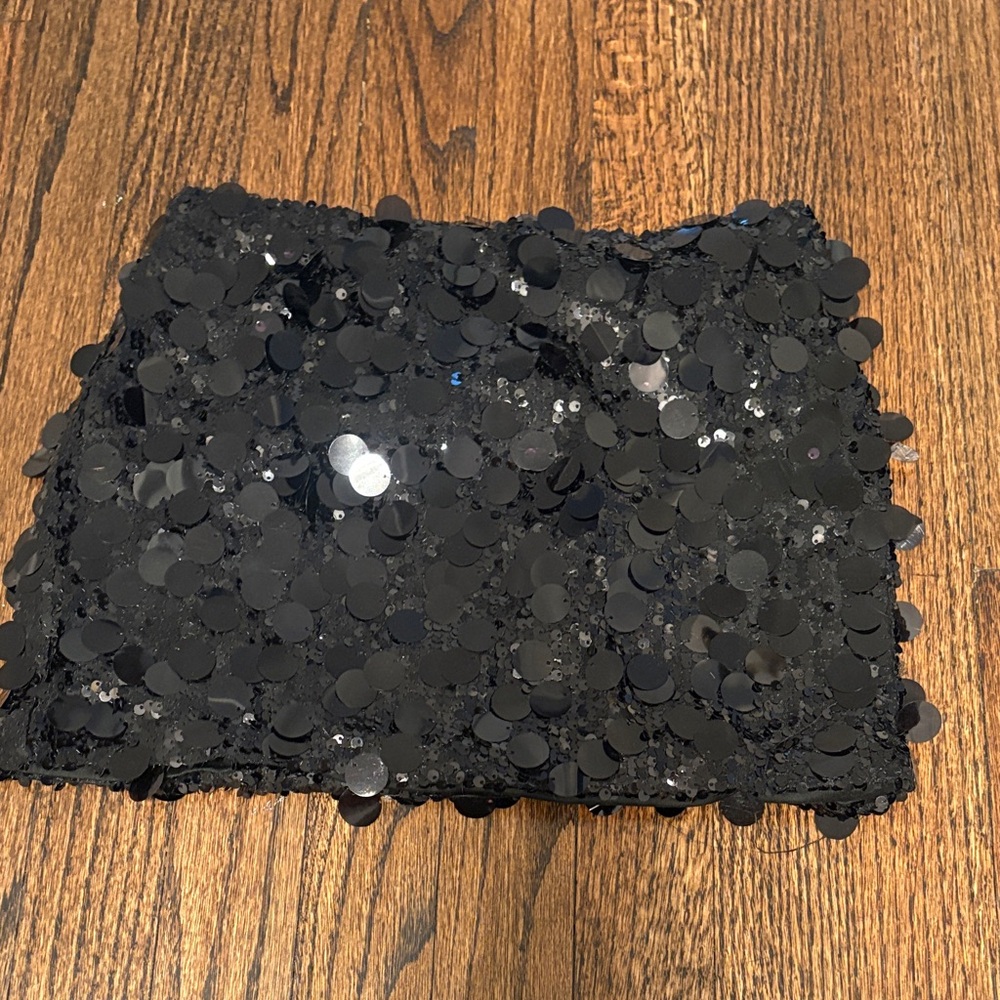 Edited sequin black mini skirt